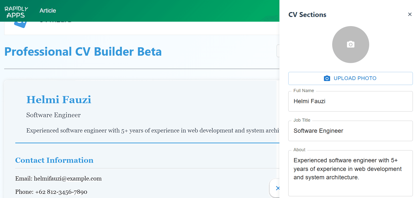 generator curiculum vitae resume