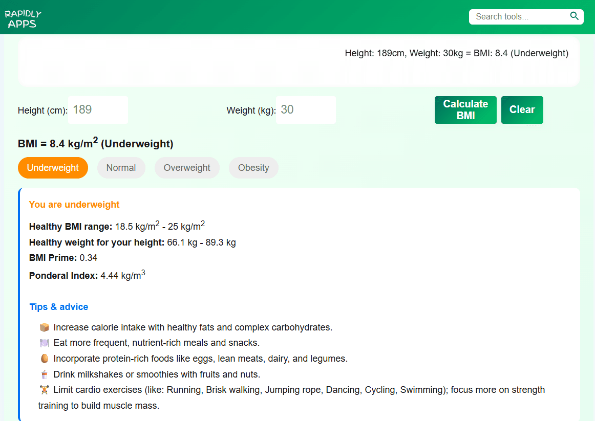 smart body mass index (BMI)