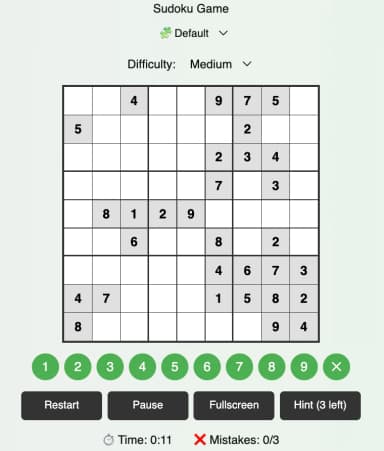 Sudoku Brain Challenge