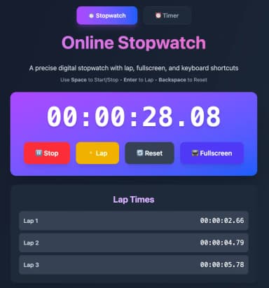 Online Stopwatch & Timer